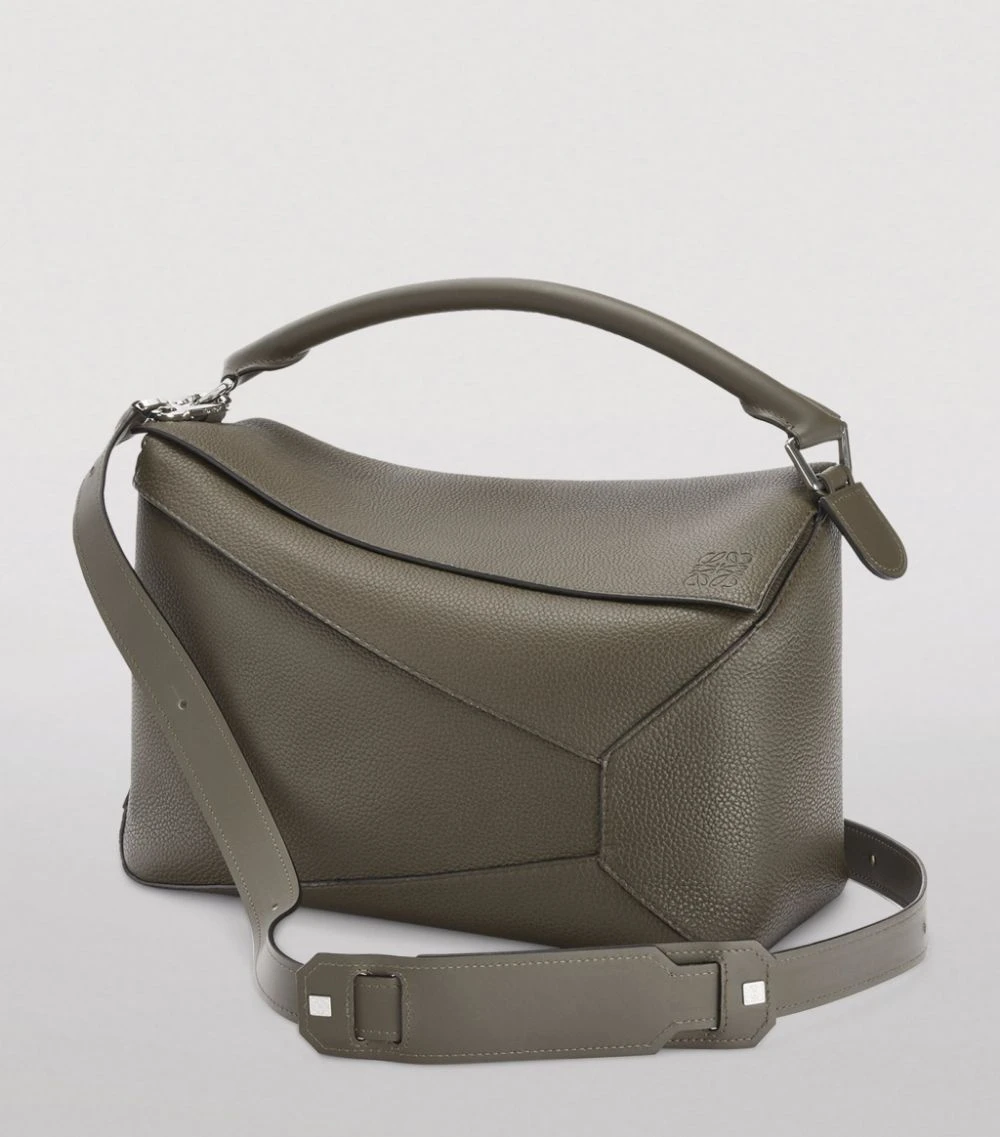 LOEWE Large Leather Puzzle Edge Bag DARK KHAKI GREEN Holdalls 4 LOEWE Large Leather Puzzle Edge Bag DARK KHAKI GREEN Holdalls - Image 2