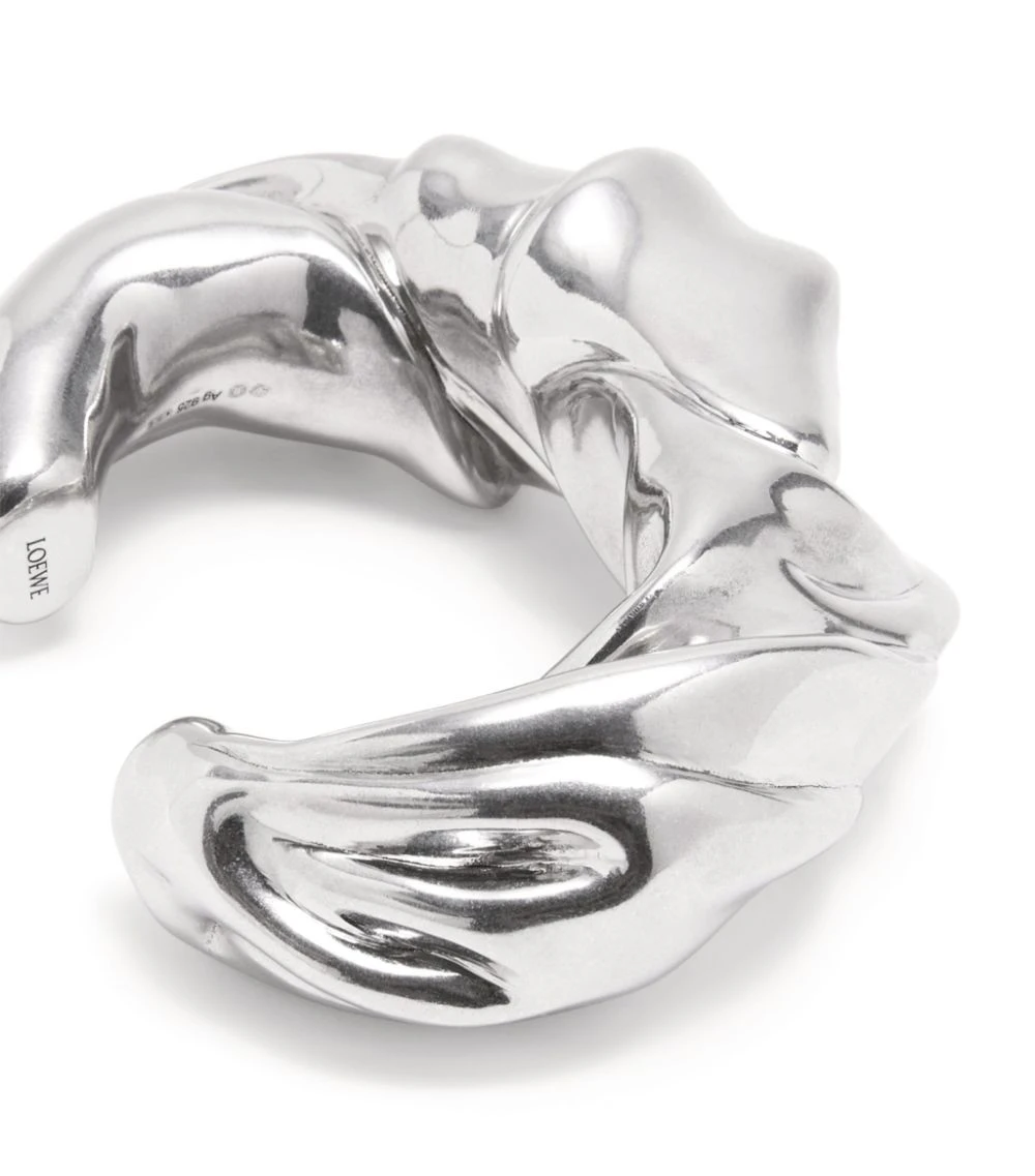 LOEWE Large Sterling Silver Twist Cuff Bangle RHODIUM Bracelets 3 LOEWE Large Sterling Silver Twist Cuff Bangle RHODIUM Bracelets - Image 2