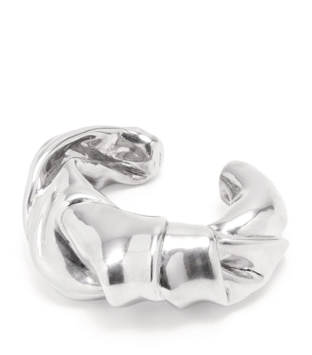 LOEWE Large Sterling Silver Twist Cuff Bangle RHODIUM Bracelets 2 LOEWE Large Sterling Silver Twist Cuff Bangle RHODIUM Bracelets