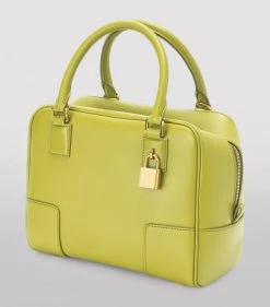 LOEWE Leather Amazona 19 Top-Handle Bag LIME YELLOW Top Handle Bags -LOEWE Sales loewe leather amazona 19 top handle bag 17339609 35659527 1000