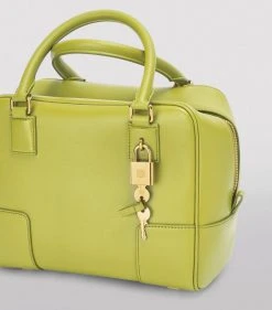 LOEWE Leather Amazona 19 Top-Handle Bag LIME YELLOW Top Handle Bags -LOEWE Sales loewe leather amazona 19 top handle bag 17339609 35659540 1000