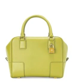 LOEWE Leather Amazona 19 Top-Handle Bag LIME YELLOW Top Handle Bags