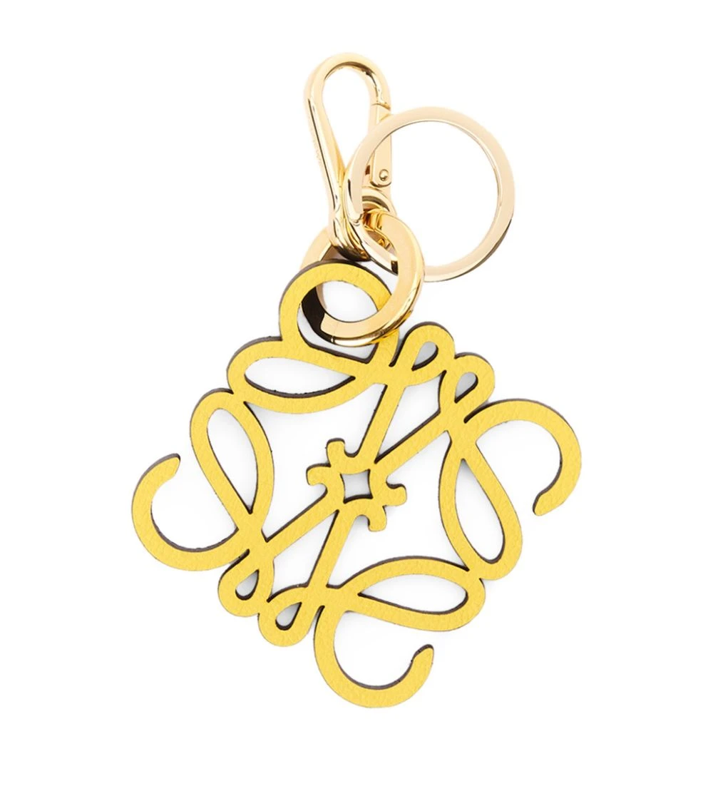 LOEWE Leather Anagram Charm YELLOW/GOLD Bag Accessories 3 LOEWE Leather Anagram Charm YELLOW/GOLD Bag Accessories