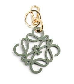 LOEWE Leather Anagram Charm ROSEMARY/GOLD Bag Accessories