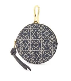 LOEWE Leather Anagram Cookie Charm Purse NAVY/BLACK Purses