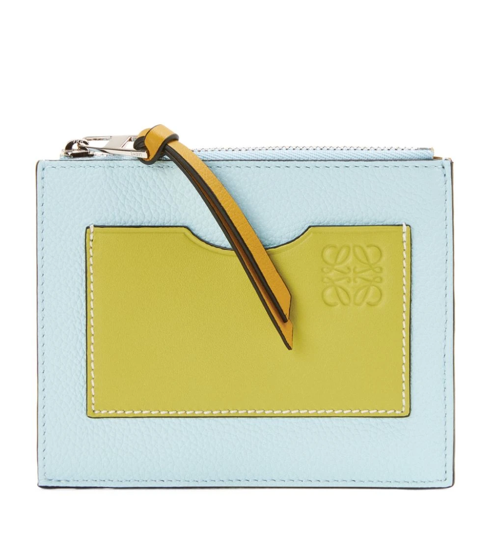 LOEWE Leather Anagram Square Card Holder CRYSTAL BLUE/LIME Card Holders 3 LOEWE Leather Anagram Square Card Holder CRYSTAL BLUE/LIME Card Holders