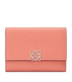 LOEWE Leather Anagram Vertical Wallet PINK TULIP Wallets
