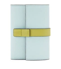 LOEWE Leather Anagram Vertical Wallet CRYSTAL BLUE/LIME Wallets