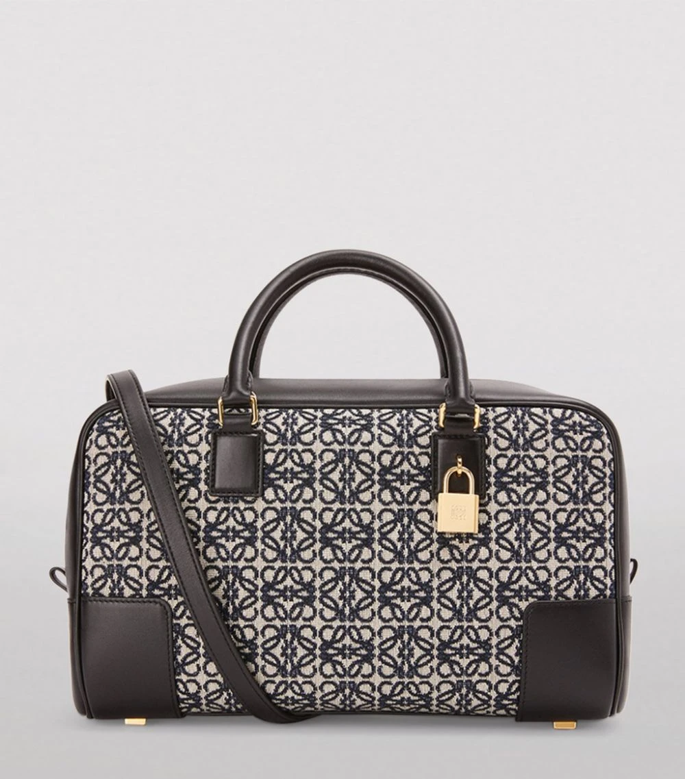 LOEWE Leather and Canvas Amazona 28 Top-Handle Bag NAVY/BLACK Top Handle Bags 5 LOEWE Leather and Canvas Amazona 28 Top-Handle Bag NAVY/BLACK Top Handle Bags - Image 3