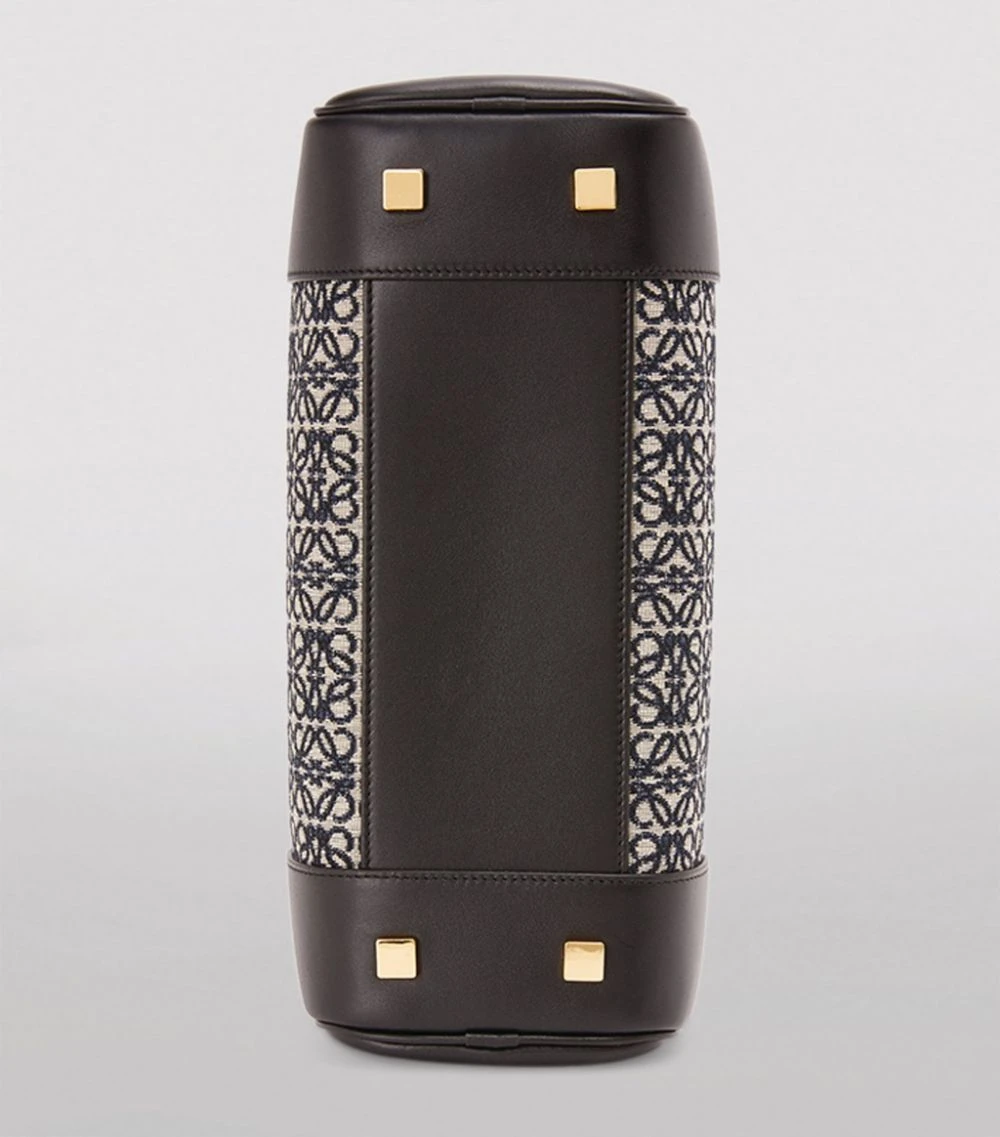 LOEWE Leather and Canvas Amazona 28 Top-Handle Bag NAVY/BLACK Top Handle Bags 6 LOEWE Leather and Canvas Amazona 28 Top-Handle Bag NAVY/BLACK Top Handle Bags - Image 4