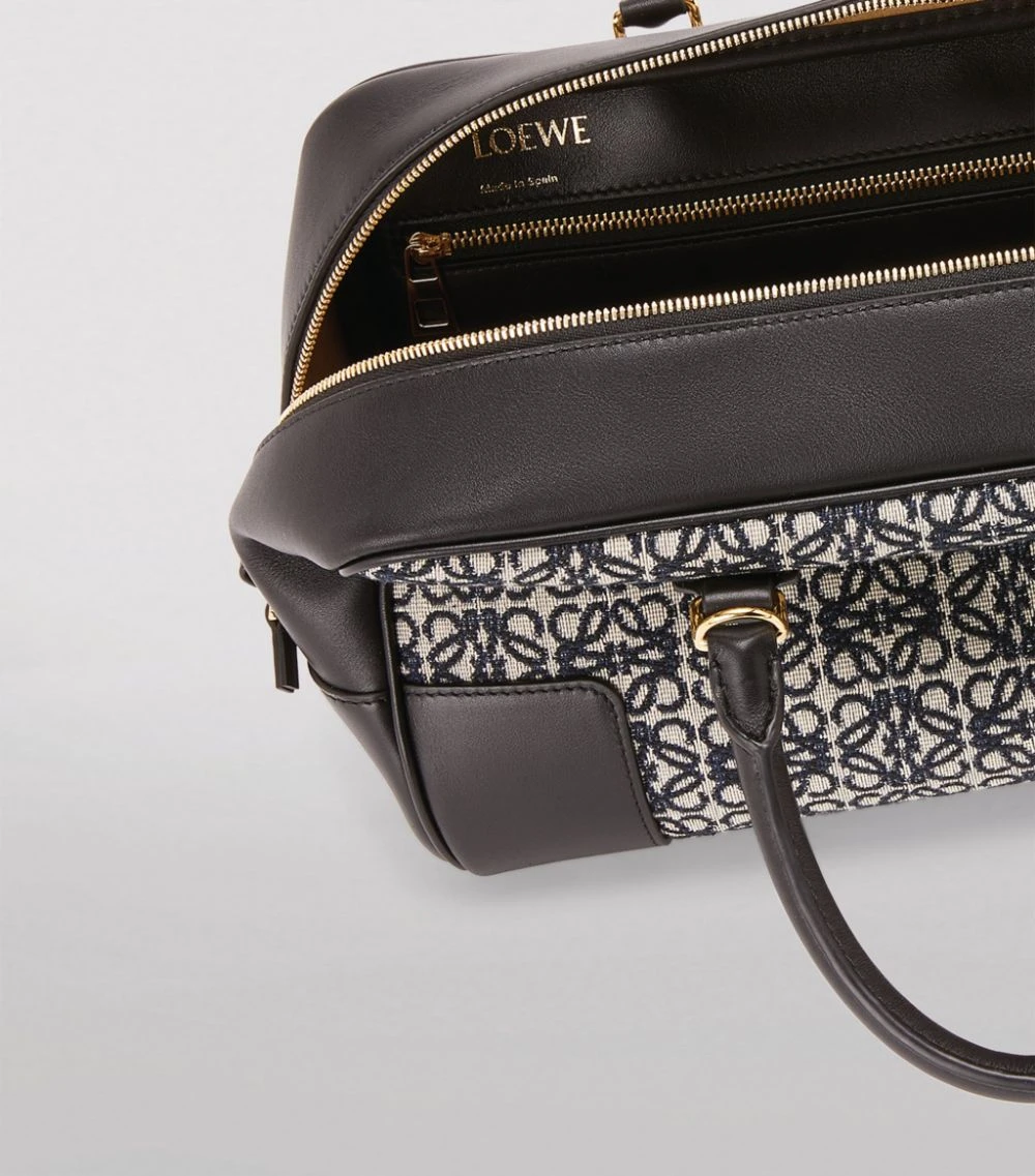 LOEWE Leather and Canvas Amazona 28 Top-Handle Bag NAVY/BLACK Top Handle Bags 7 LOEWE Leather and Canvas Amazona 28 Top-Handle Bag NAVY/BLACK Top Handle Bags - Image 5