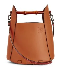 LOEWE Leather Bamboo Bucket Bag TAN Bucket Bags