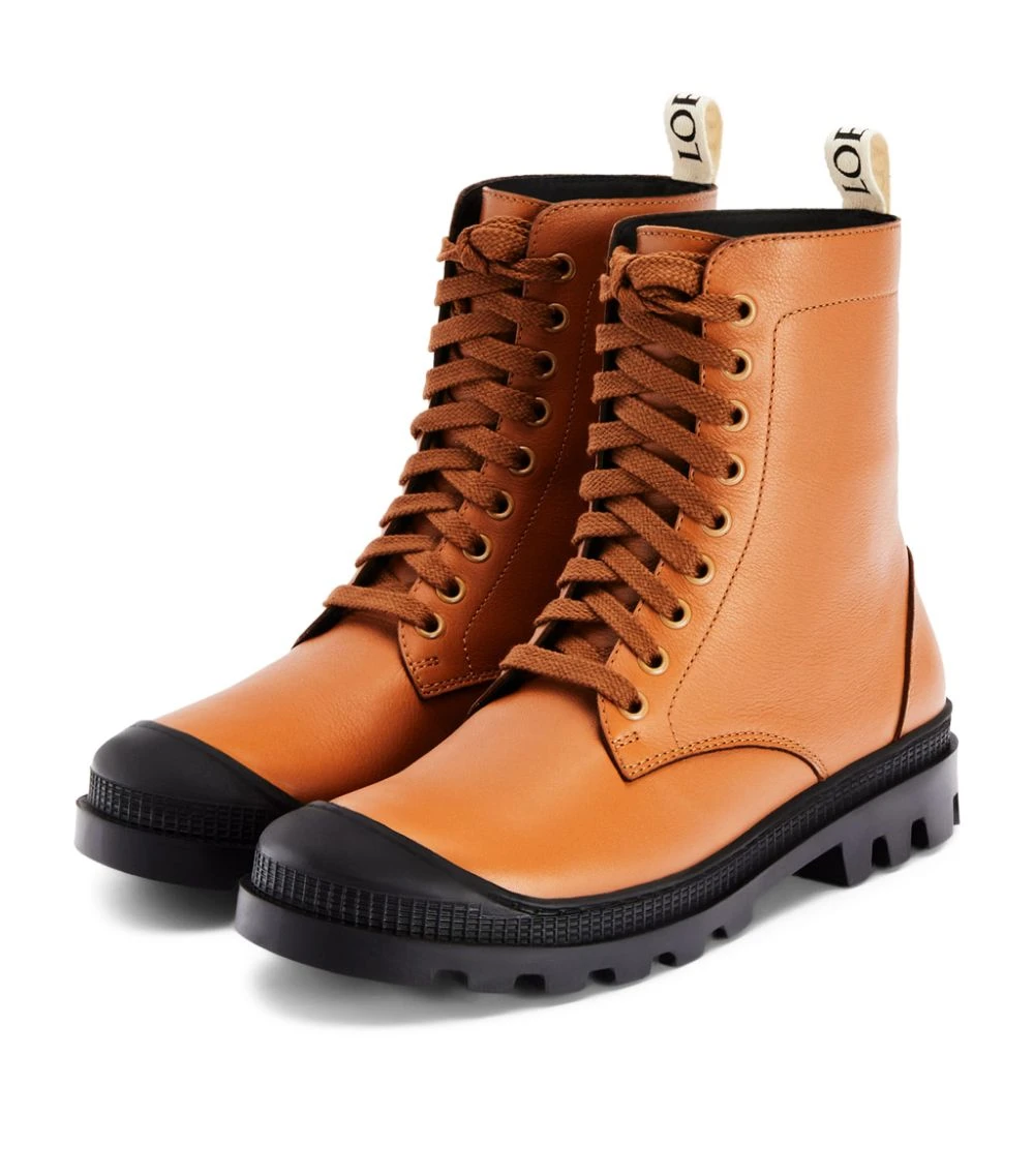 LOEWE Leather Combat Boots TAN Ankle Boots 4 LOEWE Leather Combat Boots TAN Ankle Boots - Image 2