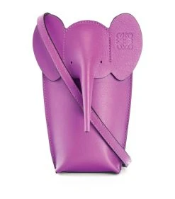 LOEWE Leather Elephant Pocket Bag BRIGHT PURPLE Mini Bags