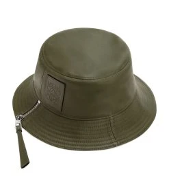 LOEWE Leather Fisherman Hat KHAKI GREEN Beanies -LOEWE Sales loewe leather fisherman hat 15677597 28271857 1000