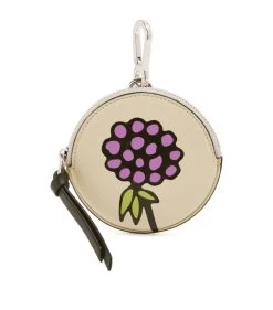 LOEWE Leather Herbarium Cookie Charm Purse Light Oat Purses