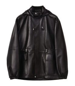 LOEWE Leather Hiking Jacket BLACK Field Jackets