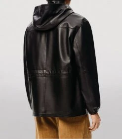 LOEWE Leather Hiking Jacket BLACK Field Jackets -LOEWE Sales loewe leather hiking jacket 16931341 33635925 1000