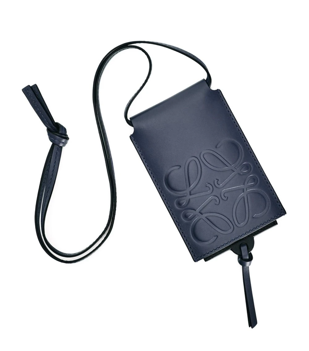 LOEWE Leather Neck Card Holder MIDNIGHT BLUE Cardholders 3 LOEWE Leather Neck Card Holder MIDNIGHT BLUE Cardholders