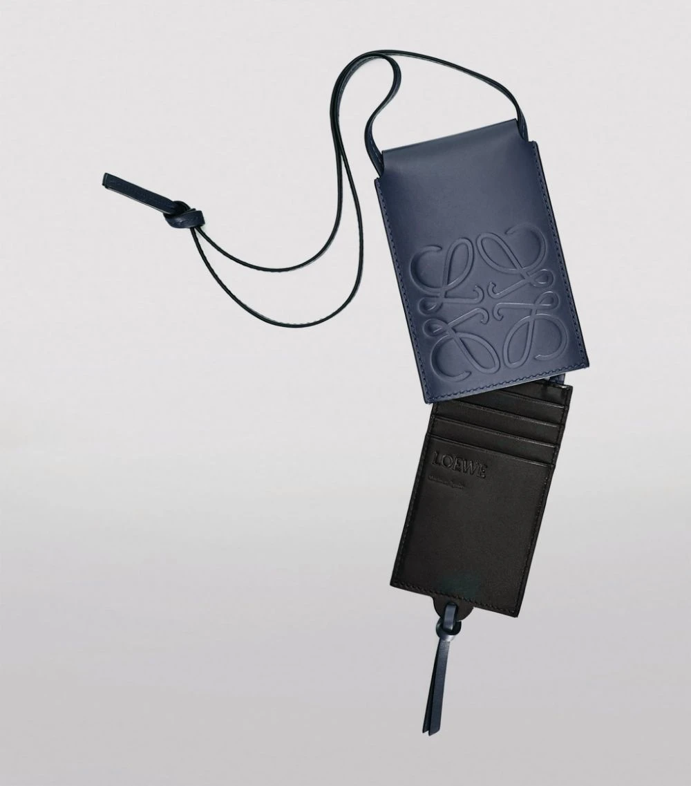LOEWE Leather Neck Card Holder MIDNIGHT BLUE Cardholders 4 LOEWE Leather Neck Card Holder MIDNIGHT BLUE Cardholders - Image 2