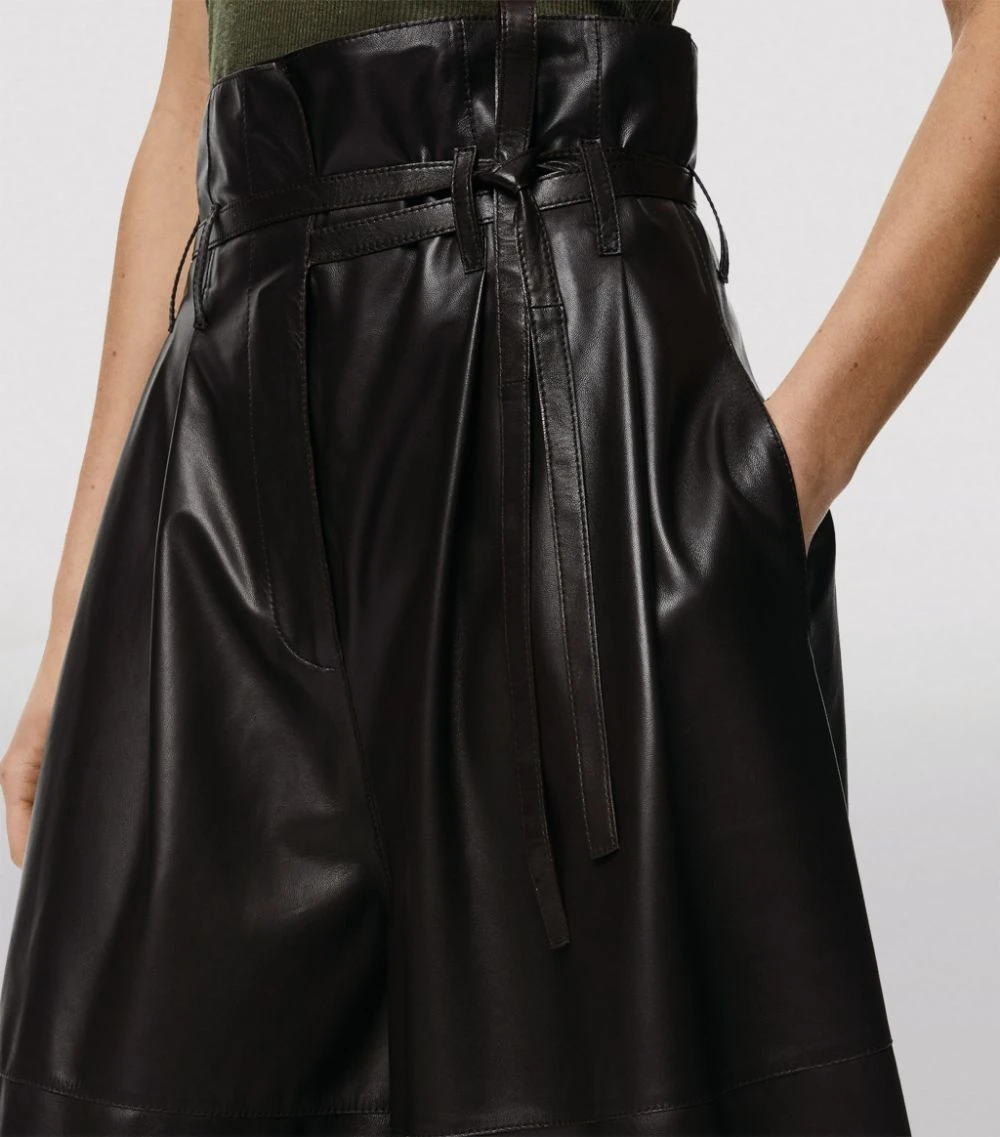 LOEWE Leather Paperbag-Waist Culotte Trousers BLACK/BROWN Leather Trousers 7 LOEWE Leather Paperbag-Waist Culotte Trousers BLACK/BROWN Leather Trousers - Image 5