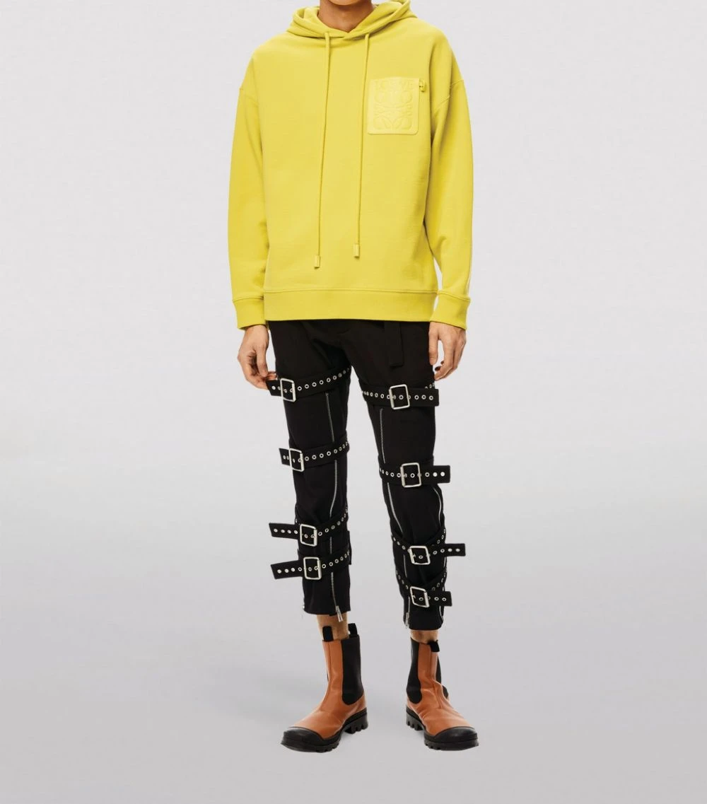 LOEWE Leather-Patch Anagram Hoodie YELLOW CORN Hoodies 4 LOEWE Leather-Patch Anagram Hoodie YELLOW CORN Hoodies - Image 2