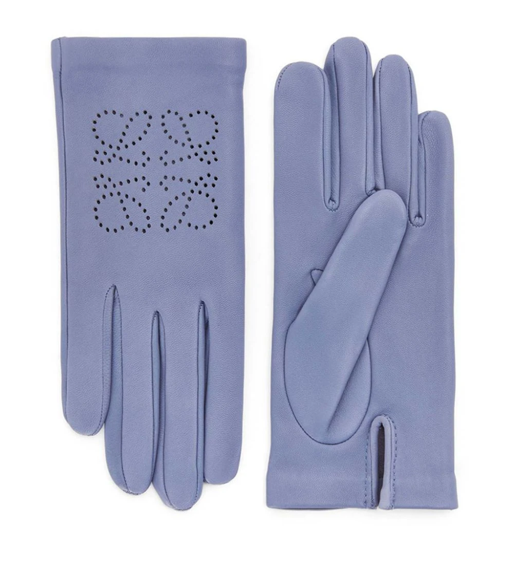 LOEWE Leather Perforated Anagram Gloves ATLANTIC BLUE 3 LOEWE Leather Perforated Anagram Gloves ATLANTIC BLUE