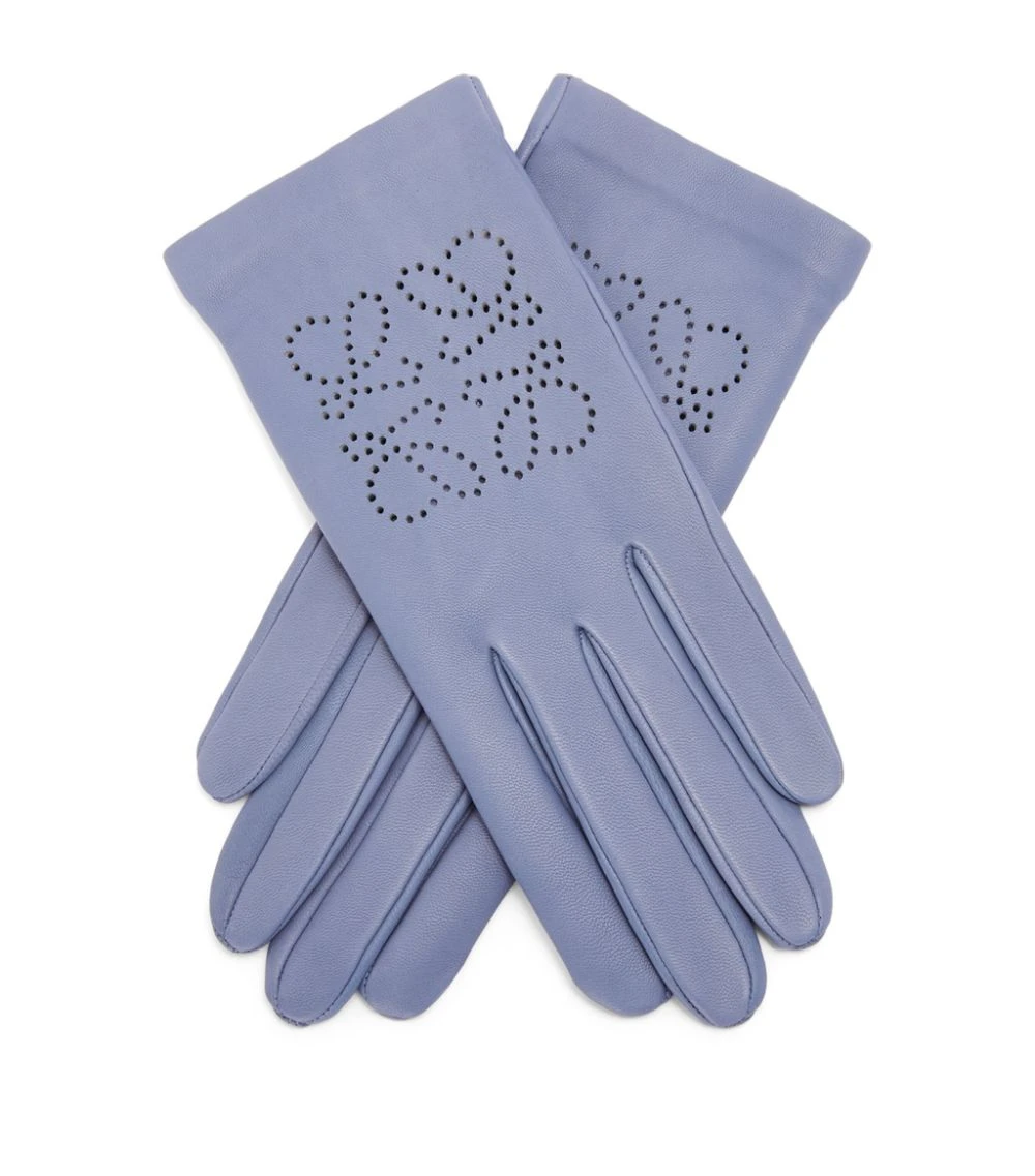LOEWE Leather Perforated Anagram Gloves ATLANTIC BLUE 4 LOEWE Leather Perforated Anagram Gloves ATLANTIC BLUE - Image 2