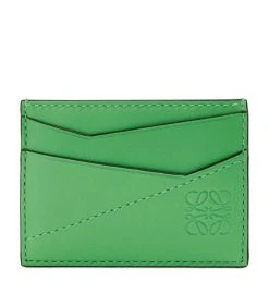 LOEWE Leather Puzzle Card Holder APPLE GREEN Cardholders
