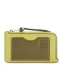 LOEWE Leather Puzzle Card Holder LIME YELLOW/AVOCADO Card Holders