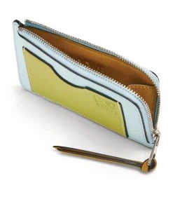 LOEWE Leather Puzzle Card Holder CRYSTAL BLUE/LIME Card Holders -LOEWE Sales loewe leather puzzle card holder 17582277 36788101 1000