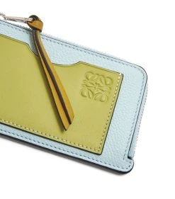 LOEWE Leather Puzzle Card Holder CRYSTAL BLUE/LIME Card Holders -LOEWE Sales loewe leather puzzle card holder 17582277 36788105 1000