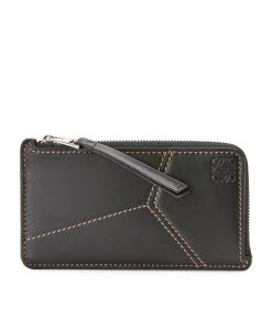 LOEWE Leather Puzzle Coin and Card Holder Black Cardholders