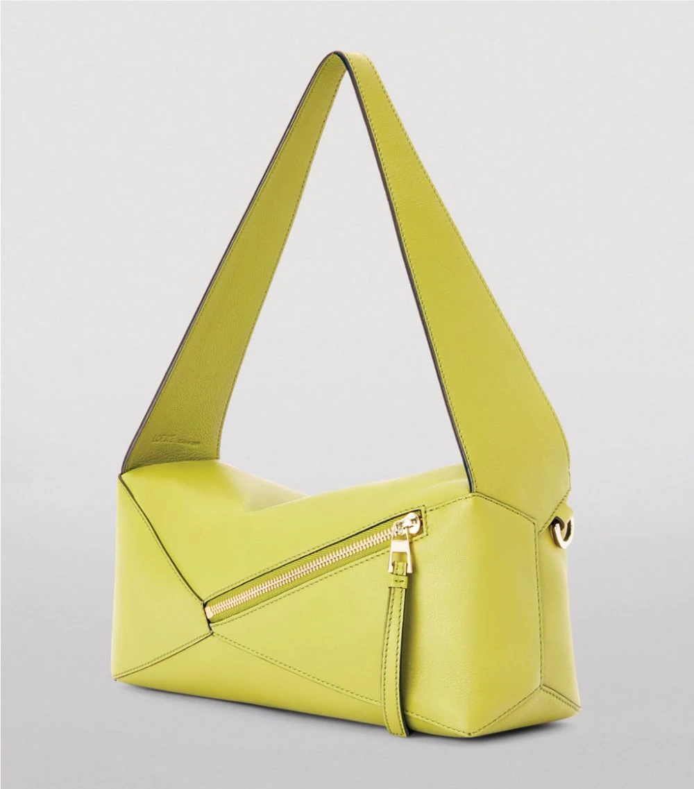 LOEWE Leather Puzzle Shoulder Bag LIME YELLOW Shoulder Bags 9 LOEWE Leather Puzzle Shoulder Bag LIME YELLOW Shoulder Bags - Image 7