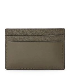 LOEWE Leather Signature Card Holder KHAKI GREEN/ORANGE Cardholders -LOEWE Sales loewe leather signature card holder 17581390 37441411 1000