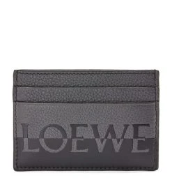 LOEWE Leather Signature Card Holder ANTHRACITE/BLACK Cardholders