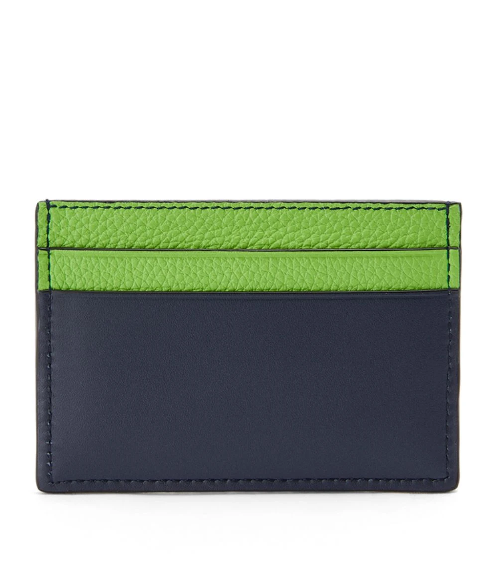 LOEWE Leather Signature Card Holder APPLE GREEN/DEEPNAVY Cardholders 5 LOEWE Leather Signature Card Holder APPLE GREEN/DEEPNAVY Cardholders - Image 3
