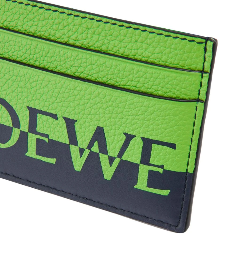 LOEWE Leather Signature Card Holder APPLE GREEN/DEEPNAVY Cardholders 6 LOEWE Leather Signature Card Holder APPLE GREEN/DEEPNAVY Cardholders - Image 4
