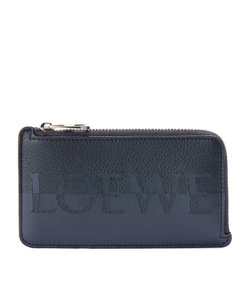 LOEWE Leather Signature Coin Card Holder OCEAN/APPLE GREEN Cardholders 3 LOEWE Leather Signature Coin Card Holder OCEAN/APPLE GREEN Cardholders