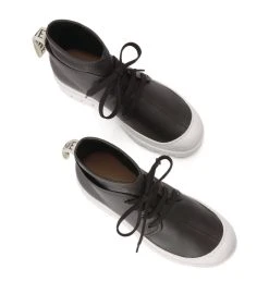 LOEWE Leather Stretch Combat Boots BLACK/BLACK Ankle Boots -LOEWE Sales loewe leather stretch combat boots 17277745 35267619 1000