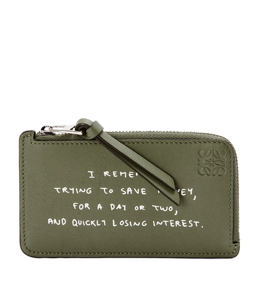 LOEWE Leather Words Coin Card Holder AVOCADO GREEN Cardholders 3 LOEWE Leather Words Coin Card Holder AVOCADO GREEN Cardholders