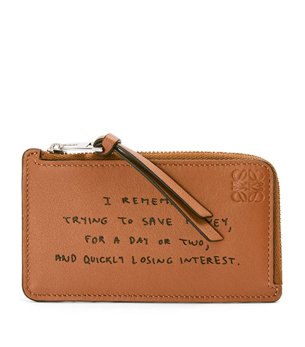 LOEWE Leather Words Coin Card Holder TAN Cardholders 3 LOEWE Leather Words Coin Card Holder TAN Cardholders