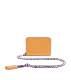 LOEWE Leather Zip-Up Card Holder HONEY/MULTICOLOR Cardholders