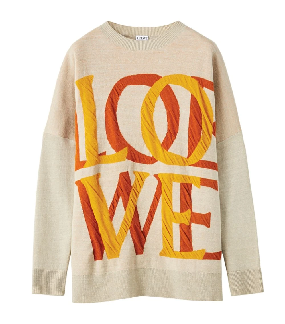 LOEWE Love Jacquard Sweater SAND Sweaters 3 LOEWE Love Jacquard Sweater SAND Sweaters