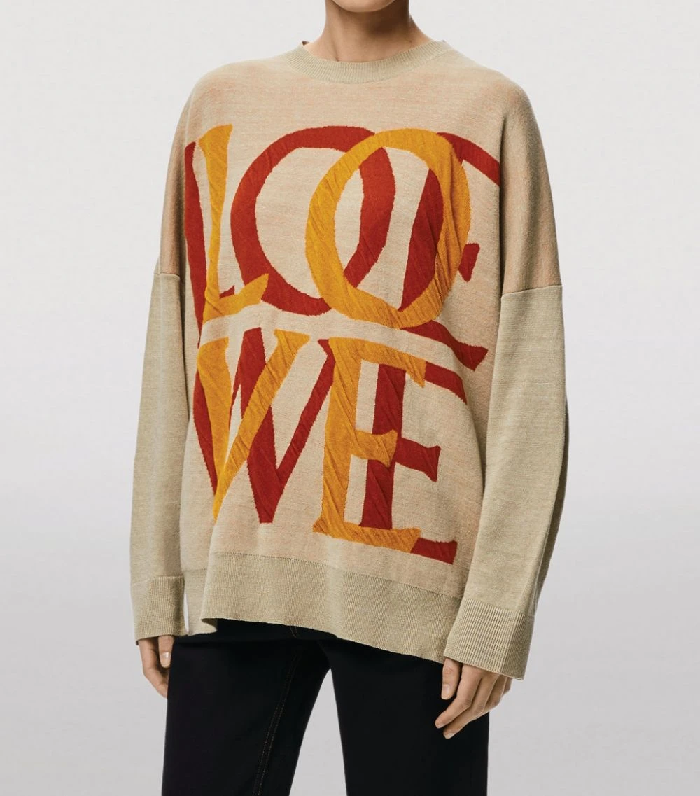 LOEWE Love Jacquard Sweater SAND Sweaters 5 LOEWE Love Jacquard Sweater SAND Sweaters - Image 3