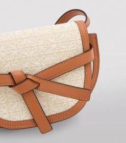 LOEWE Mini Canvas-Leather Gate Dual Bag ECRU/TAN Mini Bags -LOEWE Sales loewe mini canvas leather gate dual bag 17051982 34066839 1000