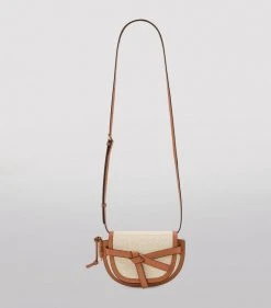 LOEWE Mini Canvas-Leather Gate Dual Bag ECRU/TAN Mini Bags -LOEWE Sales loewe mini canvas leather gate dual bag 17051982 34066847 1000