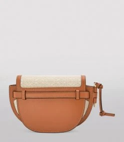LOEWE Mini Canvas-Leather Gate Dual Bag ECRU/TAN Mini Bags -LOEWE Sales loewe mini canvas leather gate dual bag 17051982 34068068 1000
