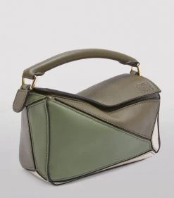 LOEWE Mini Leather Puzzle Bag AUTUMN GREEN/LIGHT O Mini Bags -LOEWE Sales loewe mini leather puzzle bag 17282276 35296643 1000