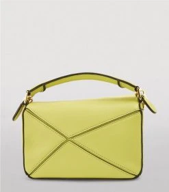 LOEWE Mini Leather Puzzle Bag LIME YELLOW Crossbody Bags -LOEWE Sales loewe mini leather puzzle bag 17581318 36873399 1000
